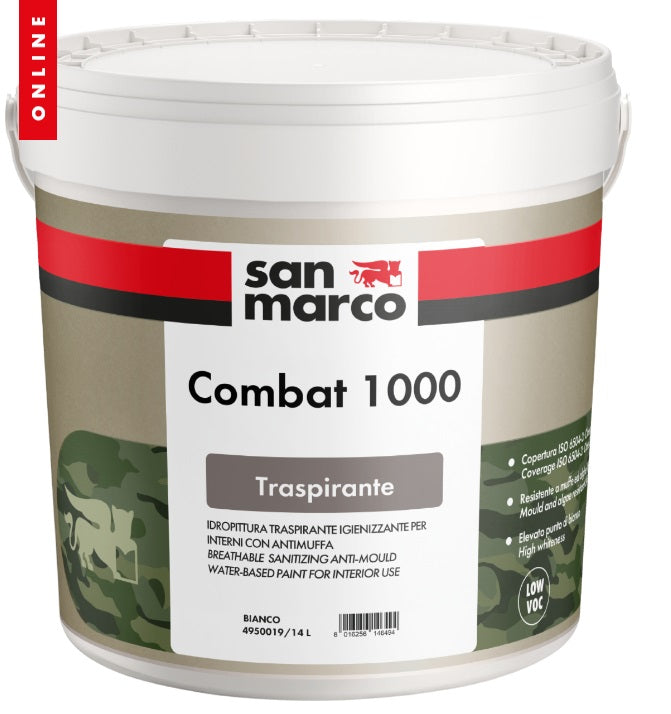 IDROPITTURA TRASPIRANTE ANTIMUFFA COMBAT 1000